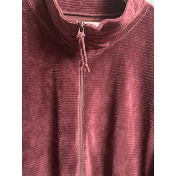 LL Bean-Women's Soft Stretch Corduroy Pullover,Half Zip-Size XL-Deep Wine - Picture 4 of 7